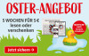 Text: Oster-Angebot: 5 Wochen für 5 € lesen oder verschenken. Quietschente für die 55 Schnellsten.